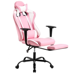 PC Gaming Chair Desk Chair Ergonomic Office Chair Executive High Back PU Leather Racing Computer Chair with Lumbar Support Footrest Modern Task