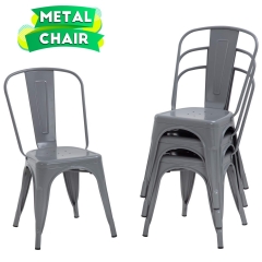 Dining Chairs Set of 4 Indoor Outdoor Chairs Patio Chairs Furniture Kitchen Metal Chairs 18 Inch Seat Height 330LBS Weight Capacity Restaurant Chair