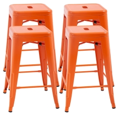 FDW Counter Height Bar Stools Set of 4 Metal Bar Stools Industrial Metal Stool Patio Furniture 24 Inches Kitchen Counter Stool Indoor/Outdoor Stool