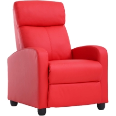 Recliner Chair for Living Room Recliner Sofa Reading Chair Winback Single Sofa Modern Reclining Chair Easy Home Theater Seating Lounge with PU Leather
