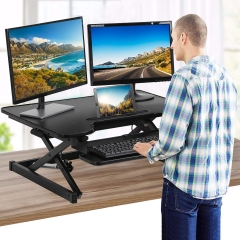 Standing Desk Adjustable Desk Stand Up Desk Computer Workstation 32 inches Home Office Coverter Riser Computer Desk  with Keyboard