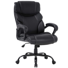 Big and Tall Office Chair 400lbs Wide Seat Ergonomic Desk Chair with Lumbar Support Arms High Back PU Leather Executive Task Computer Chair for Heavy