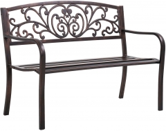 FDW Garden Bench for Patio Outdoor Bench Metal Bench Park Bench Cushion for Yard Porch Work Entryway