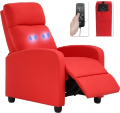 Recliner Chair for Living Room Massage Recliner Sofa Reading Chair Winback Single Sofa Home Theater Seating Modern Reclining Chair Easy Lounge with PU