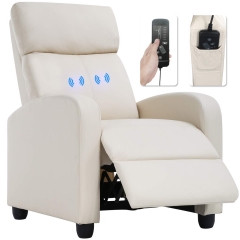 Recliner Chair for Living Room Massage Recliner Sofa Reading Chair Winback Single Sofa Home Theater Seating Modern Reclining Chair Easy Lounge with PU