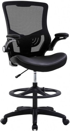 Ergonomic Office Chair With Foot Rest, Lumbar Support With Flip-Up