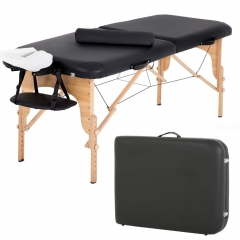 Massage Table Massage Bed Spa Bed 84 Inch Height Adjustable 2 Fold Massage Table W/Bolsters Carry Case Portable Salon Bed