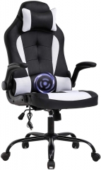 PC Gaming Chair Massage Office Chair Ergonomic Desk Chair Racing Executive PU Leather Computer Chair with Lumbar Support Headrest Armrest Task Rolling