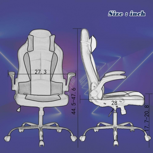 High-Back Gaming Chair PC Office Chair Computer Racing Chair PU Desk Task  Chair Ergonomic Executive Swivel Rolling Chair with Lumbar Support for Back  Pain Women, Men (WHITE) 