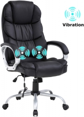 Home Office Chair Massage Desk Chair Ergonomic Computer Chair with Lumbar Support Headrest Armrest High Back Task Chair Rolling Swivel PU Leather