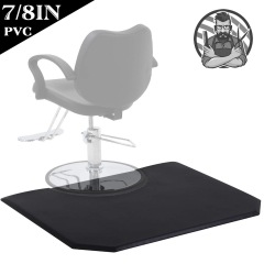 Thick Salon Mat for Hair Stylist Salon & Barber Shop Chair Floor Mats Comfort Black Hexagon Mat