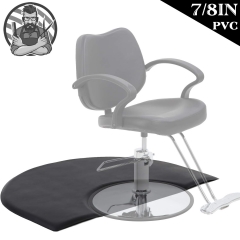 3 ft. × 4 ft. Anti Fatigue Mat Salon Mat For Hair Stylist Salon & Barber Shop Chair Floor Mats 7/8 in. Thick Comfort Black Semi Circle Mat