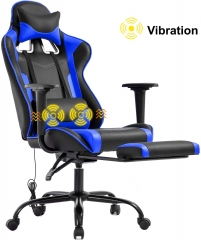 Gaming Chair Office Chair Desk Chair Massage PU Leather Recliner Racing Chair with Headrest Armrest Footrest Rolling Swivel Task PC Ergonomic Computer