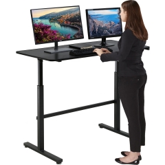 Standing Desk Converter Height Adjustable Computer Workstation Large Desktop Laptop Sit-Stand Desk Fit Dual Monitor for Home Office ,Black