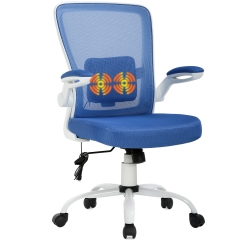 Office Chair Desk Chair Computer Chair Ergonomic Swivel Rolling Home Massage Task Chair with Lumbar Support Arms Mid Back Adjustable Mesh Chair,Blue