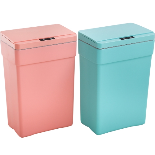 13 Gallon Kitchen Trash Can High-Capacity Plastic Automatic Touch