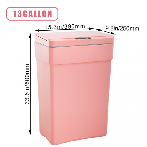 FDW Garbage Can 13 Gallon 50 Liter Kitchen Trash Can for Bathroom Bedroom  Home Office Automatic Touch Free High-Capacity with Lid Brushed Stainless