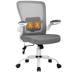 Massage Office Chair Ergonomic Desk Chair Mesh Computer Chair Swivel Rolling Executive Task Chair Arms Mid Back Adjustable Chair(grey)