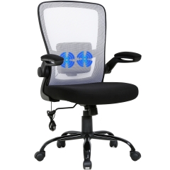 Massage Office Chair Ergonomic Desk Chair Mesh Computer Chair Swivel Rolling Executive Task Chair with Lumbar Support Arms  Chair(White)