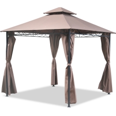 Gazebo Canopy  tent 10' X 10' bbq Outdoor patio grill gazebo for Patios Large Garden Top Gazebo with Sidewall Party Tent