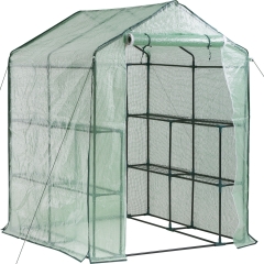 Greenhouse for Outdoors Greenhouse Walk-in Green House L4.7'xW4.7'xH6.2' Plastic Mini Greenhouse Kit Indoor Portable Greenhouse Plant Shelves