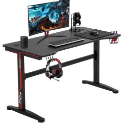 Gaming Desk Computer Desk Home Office Desk Extra Large Modern Ergonomic PC Carbon Fiber Writing Desk Table with Cup Holder Headphone Hook