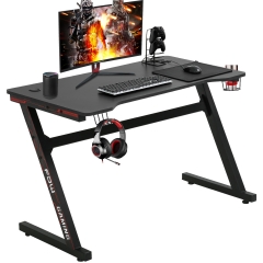 Gaming Desk Computer Desk Office Desk Extra Large Modern Ergonomic PC Carbon Fiber Writing Desk Table with Cup Holder Headphone Hook