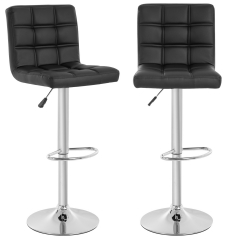 Modern Bar Stool Set Of 2 Barstools Height Adjustable Counter Height Swivel Bar Stool PU Leather Bar Chairs Hydraulic Dining Room Chairs Home Kitchen