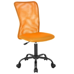 Office Chair Mesh Desk Chair Ergonomic Computer Chair with Lumbar Support Adjustable Swivel Rolling Task Chair for Men(Orange)