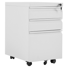 Metal File Cabinet With Wheels 3 Drawer File Cabinet Filling Cabinet Mobile Office Cabinet on Wheels for A4 Letter Size Hanging File Folders Industria