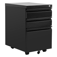 Metal File Cabinet With Wheels 3 Drawer File Cabinet Filling Cabinet Mobile Office Cabinet on Wheels for A4 Letter Size Hanging File Folders Industria