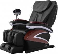 Full Body Electric Shiatsu Massage Chair Recliner with Built-in Heat Therapy Air Massage System Stretch Vibrating for Home Office Living Room PS4,Blac