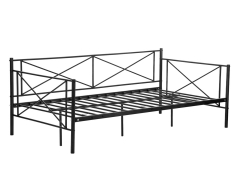 Daybed Frame Twin Platform Bed Metal Mattress Foundation Box Spring Replacement for Living Room Guest Room Heavy Duty Steel Slats.