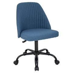 Home Office Chair Adjustable Height Mid-Back Ergonomic Modern Upholstered Tufted Executive Accent Swivel Chair Desk Chair, Blue