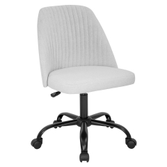 Home Office Chair Mid-Back Ergonomic Modern Upholstered Tufted Executive Accent Swivel Chair Adjustable Height Desk Chair(Grey)