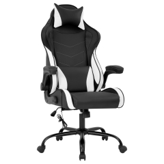Gaming Chair Massage Office Chair PC Computer Chair with Lumbar Support Headrest Flip up Armrest Task Rolling Swivel Ergonomic Adjustable E-Sports Des
