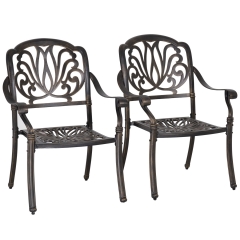 Patio Chairs Dining Chairs Set of 2 Wrought Iron Patio Furniture Outdoor Chair Patio Furniture Chat Set Weather Resistant