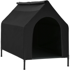 Dog House for Large Meduim Dogs Elevated Ventilated Design Indoor Outdoor UV Protection Dog Crate Kennel Ideal for Travel and Camping,Black