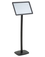 Sign Stand Base Sign Holder Standing Pedestal Poster Stand 11x17 Inch Curved Menu Advertising Sign Stand Display Both Vertical & Horizontal View Alumi