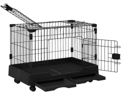 Cat Cage Cat Crate Kennel Cat Playpen Two door Cat House Furniture Pet Enclosure Beds removable Tray Cage for Small Animal Cats Rabbit Guinea Pigs