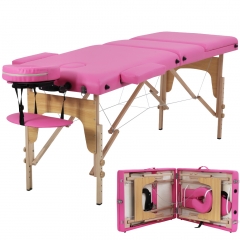 Massage Table Portable Massage Bed Spa Bed  Portable Massage Bed Salon Bed Face Cradle 3 Fold Bed Lightweight Physical Reiki Height Adjustable massage