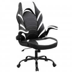 Gaming Chair Racing Office Chair PC Computer Chair with Lumbar Support Flip-up Arms E-sport PU Leather Task Chair Rolling Swivel Desk Chair for Men