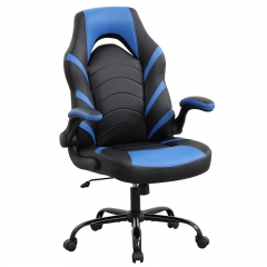 Home Office Chair PC Gaming Chair Adjustable Computer Chair with Lumbar Support Rolling Swivel Desk Chair Ergonomic Flip-up Arms E-sport Racing Chair