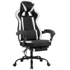PC Gaming Chair Home Office Chair Racing Computer Chair with Lumbar Support Reclining Armrest Foot Rest Rolling Swivel PU Leather Ergonomic Task Desk