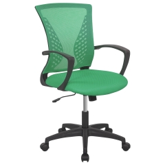 Home Office Chair Ergonomic Desk Chair Mesh Computer Chair with Lumbar Support Armrest Rolling Swivel Adjustable Mid Back Task Chair for Adults(Green)