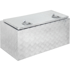Truck Tool Box Aluminum Tool Box W/Handle and Lock for Pickup Truck/Trailer 36" Silver