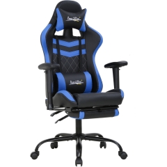 Gaming Chair Computer Chair with Lumbar Support Headrest Footrest 2D Armrest Task Rolling Swivel Ergonomic E-Sports Adjustable Racing Desk Chair