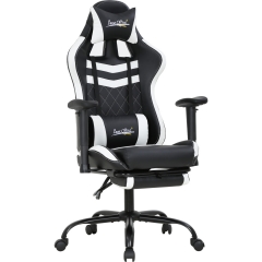 PC Gaming Chair Ergonomic Chair Racing Computer Chair with Lumbar Support Headrest Armrest Footrest Task Rolling Swivel Ergonomic E-Sports Adjustable