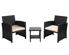 3 Pieces Patio Furniture Sets Outdoor Patio Set Wicker Bistro Set Rattan Chair Conversation Sets Patio Sofa Wicker Table Set for Yard Backyard Lawn Po