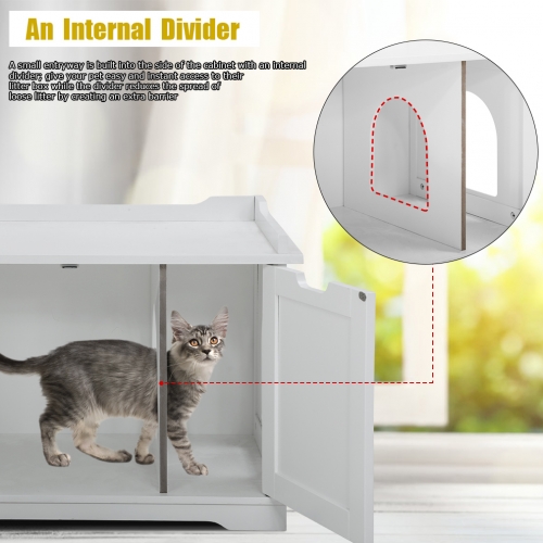  Cat Litter Box Enclosure, Enclosed Cat House Side